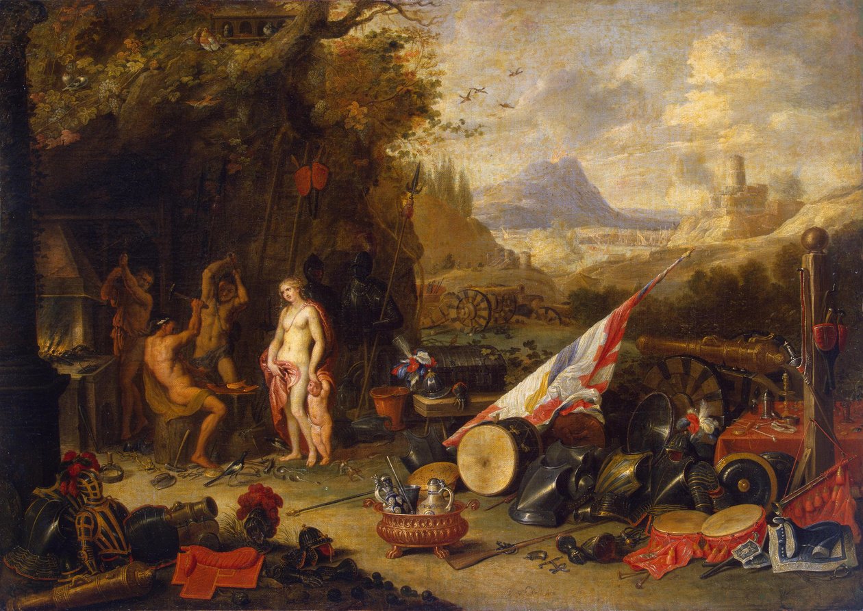 Venus ved Vulcan -smia av Jan van Kessel the Elder