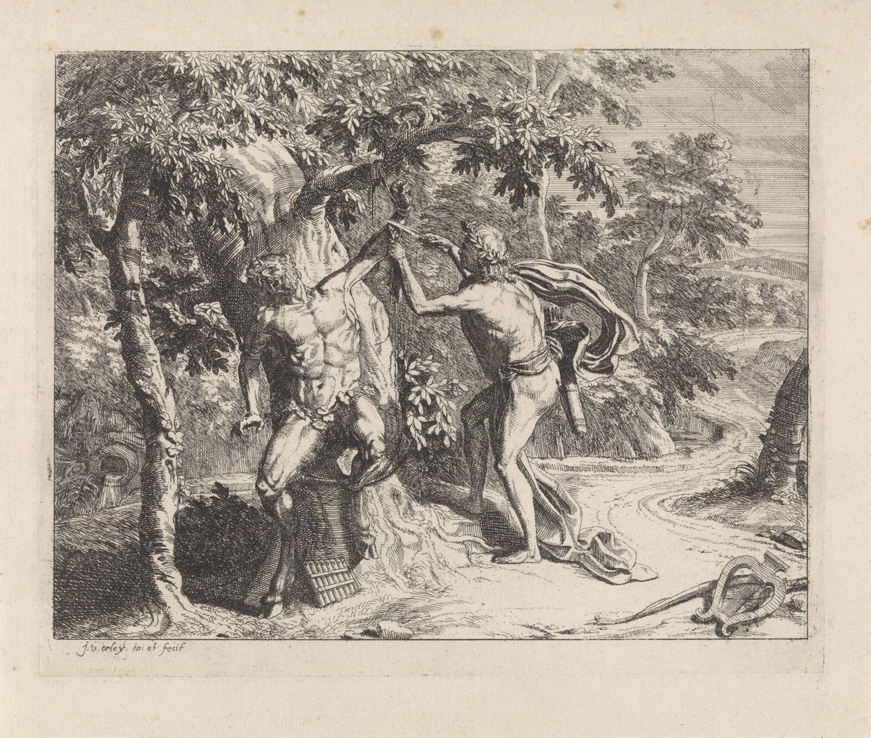 Apollo skinner Marsyas av Jan van Orley  
