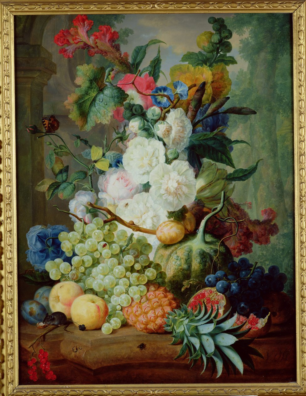 Frukt og blomster (olje) av Jan van Os