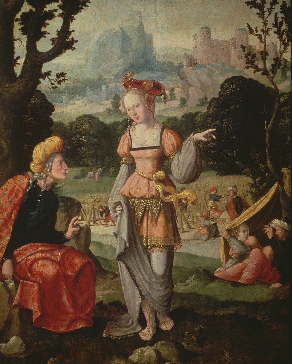 Rut og Naomi på Boas-marken, ca. 1530-40 (panel) av Jan van Scorel