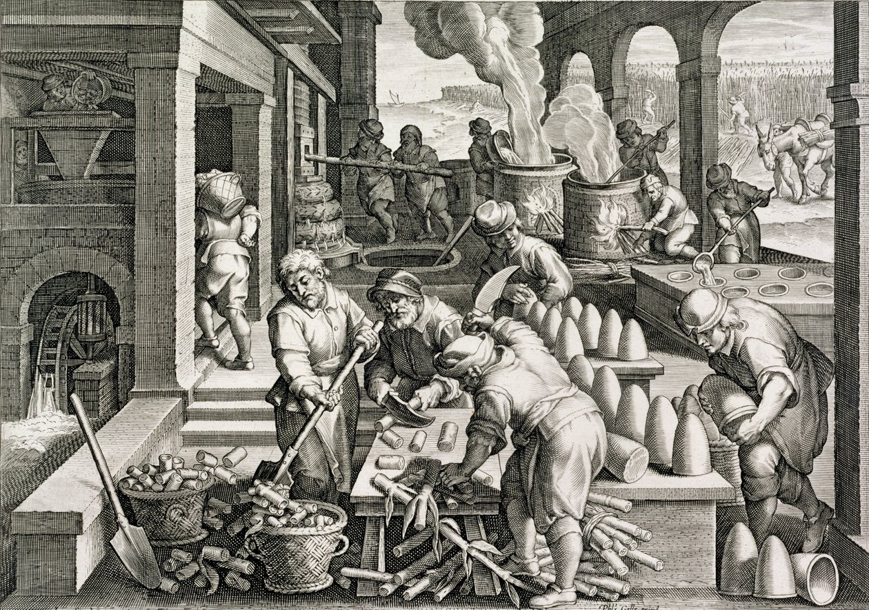 A Sugar Mill and the Production of Sugar Loaves, plate 14 fra 