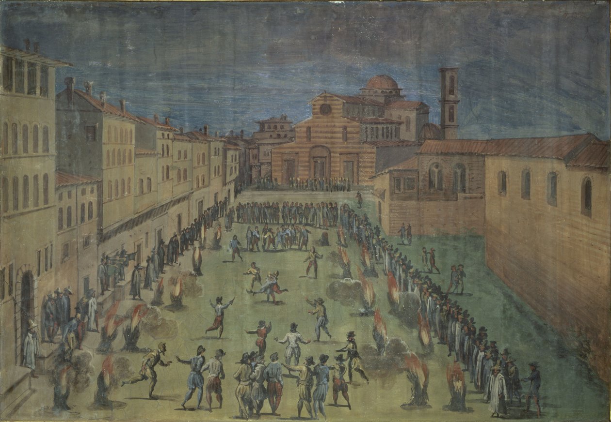 En offentlig festival på Piazza Santo Spirito, Firenze, 1555 av Jan van der Straet