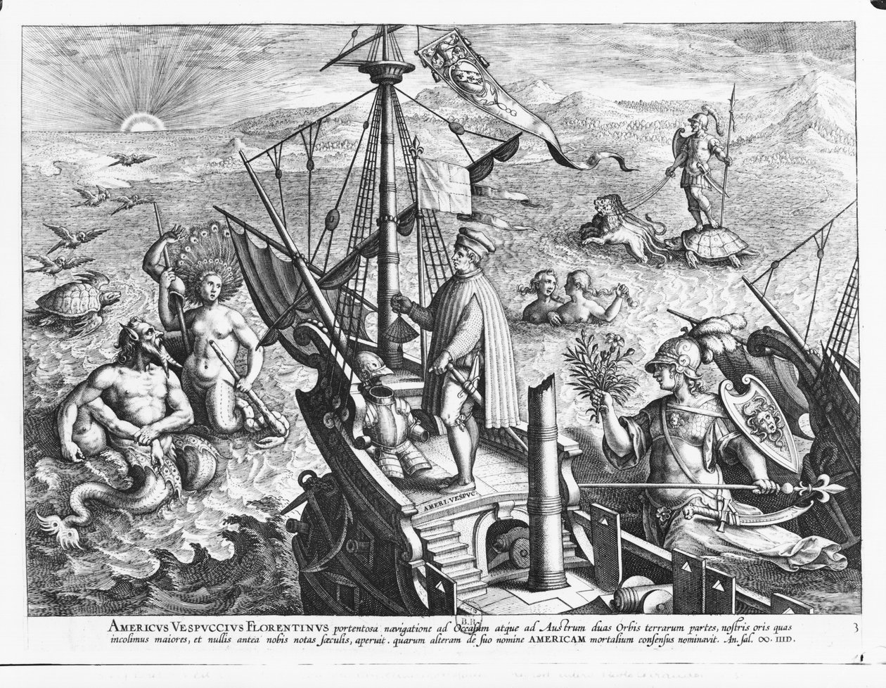 Amerigo Vespucci (1454-1512) av Jan van der Straet