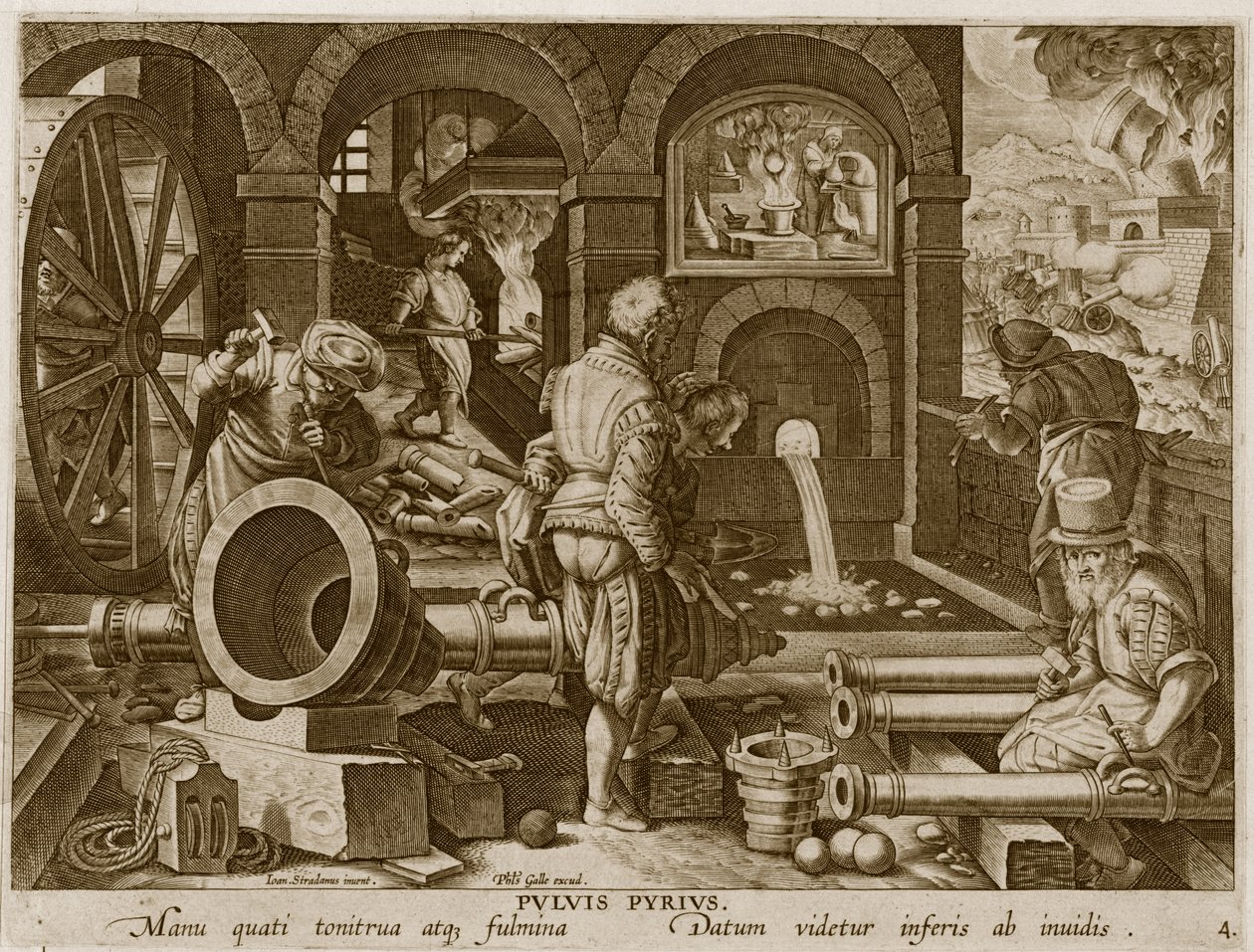 The Invention of Gunpowder and the First Casting of Bronse Cannon, plate 4 fra 