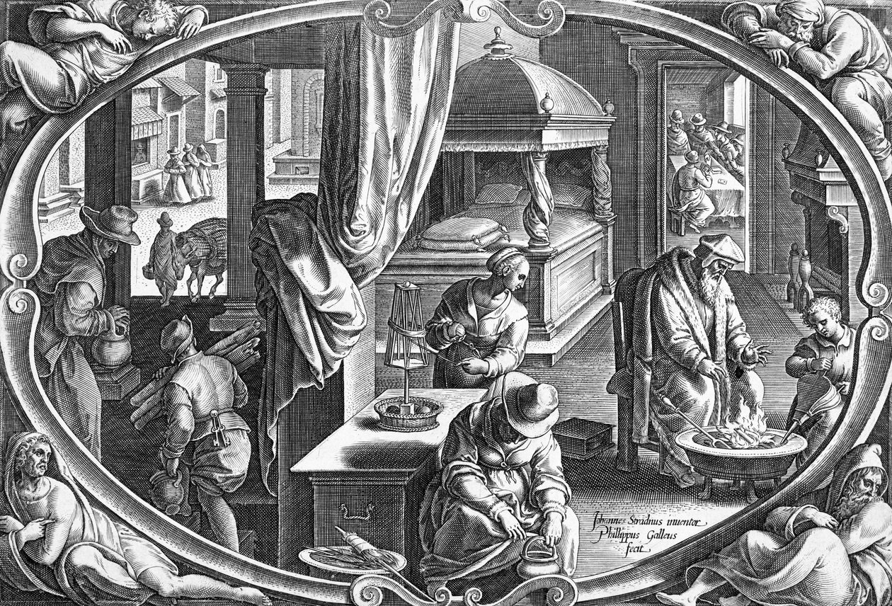 Winter, gravert av Philip Galle, ca. 1580 av Jan van der Straet
