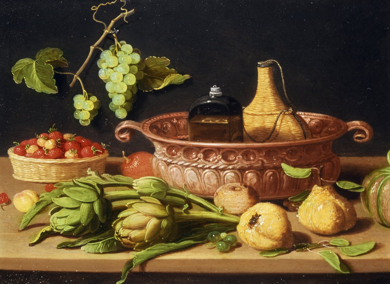 Et stilleben med artisjokker (olje på kobber) av Jan van Kessel the Elder