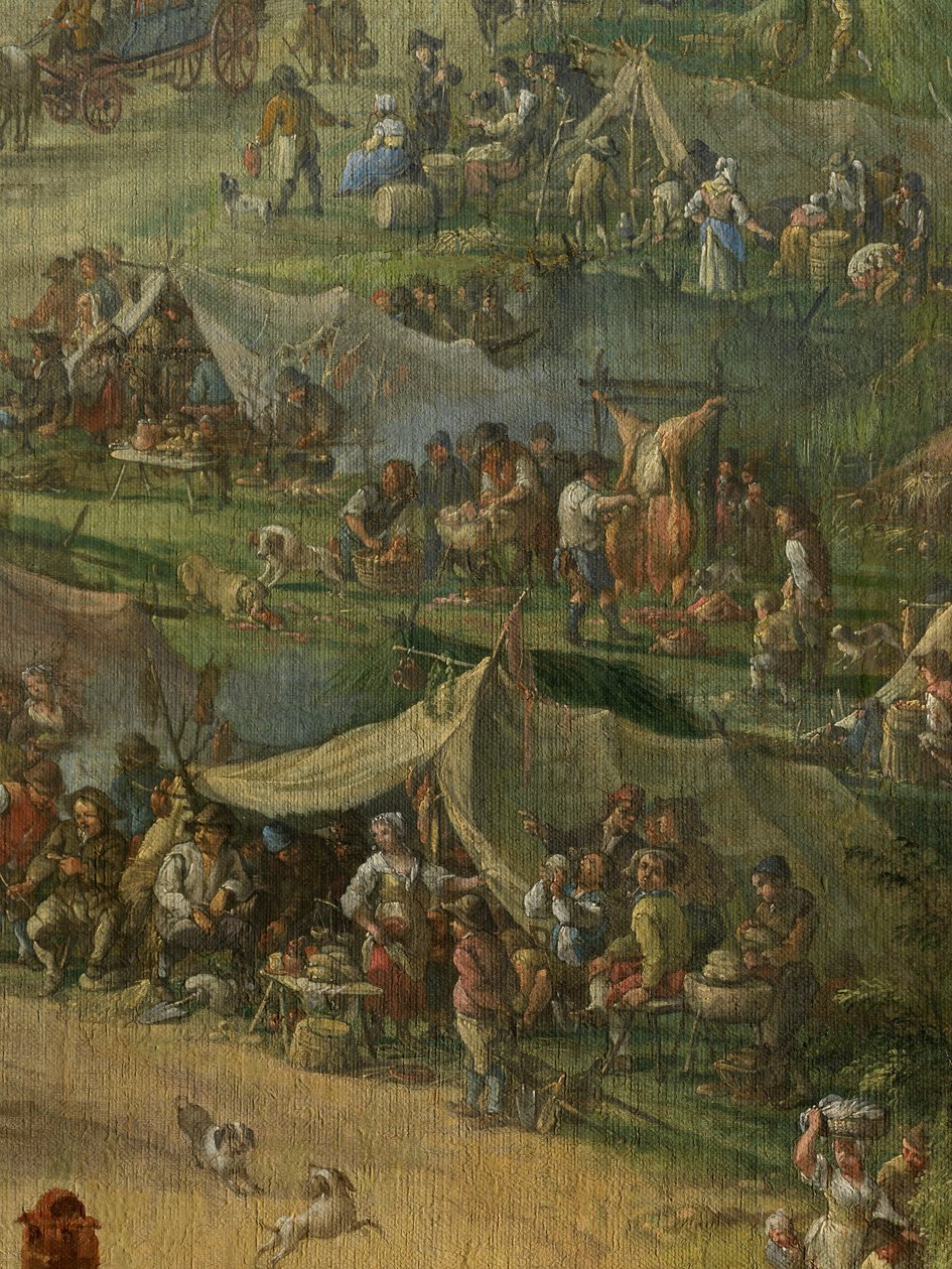 Detalj om graving av Ghent-kanalen (olje på lerret) av Jan Anton Garemyn