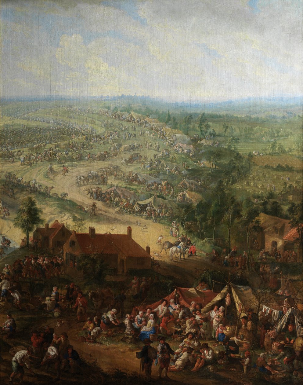 Detalj om graving av Ghent-kanalen (olje på lerret) av Jan Anton Garemyn