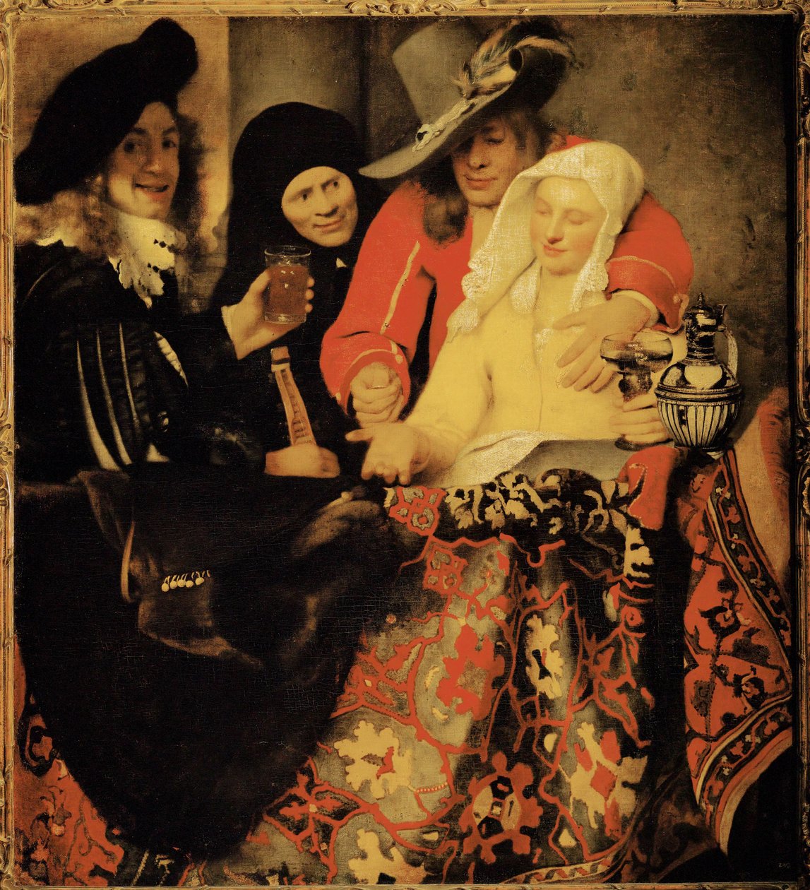 Hos skafferien (olje på lerret) av Jan (1632-75) Vermeer