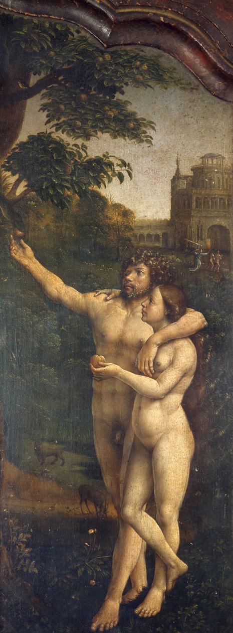 Adam og Eva, bakre sidepanel av Malvern Triptych av Jan (c.1472 c.1533) Gossaert
