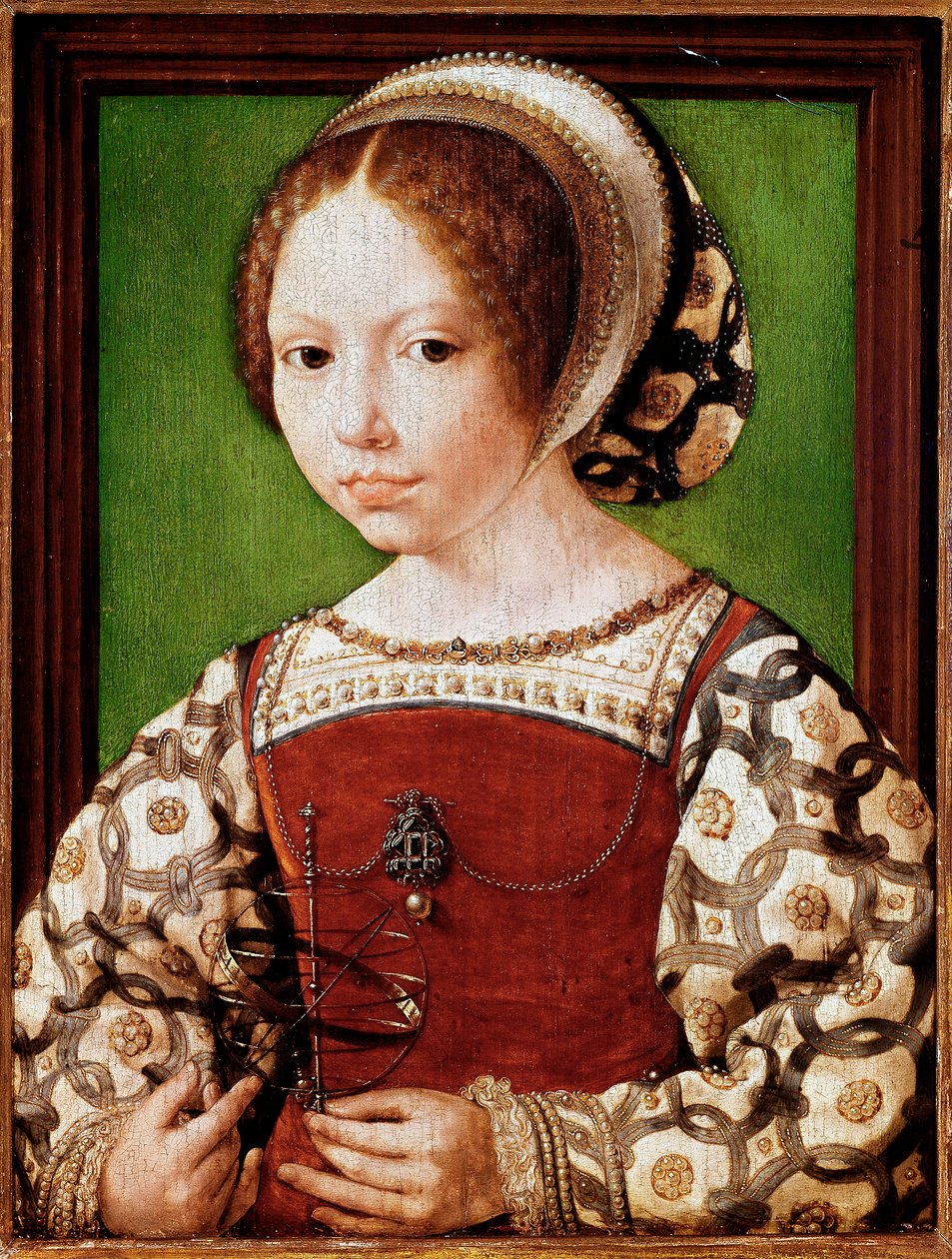 Portrett av en ung prinsesse, sannsynligvis Dorothea av Danmark (maleri av Jan (c.1472 c.1533) Gossaert