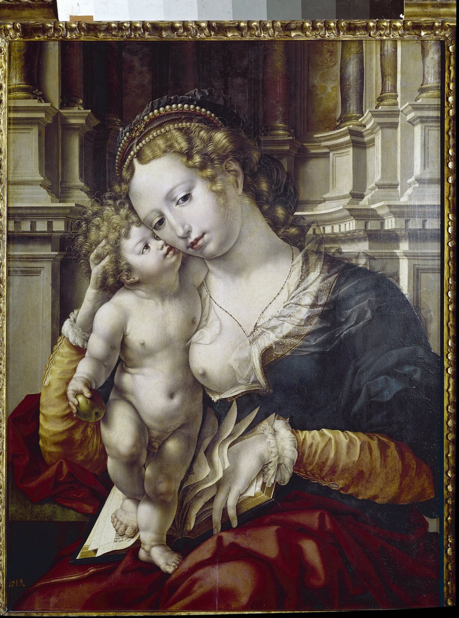 The Virgin and Child (olje på panel av Jan (c.1472 c.1533) Gossaert
