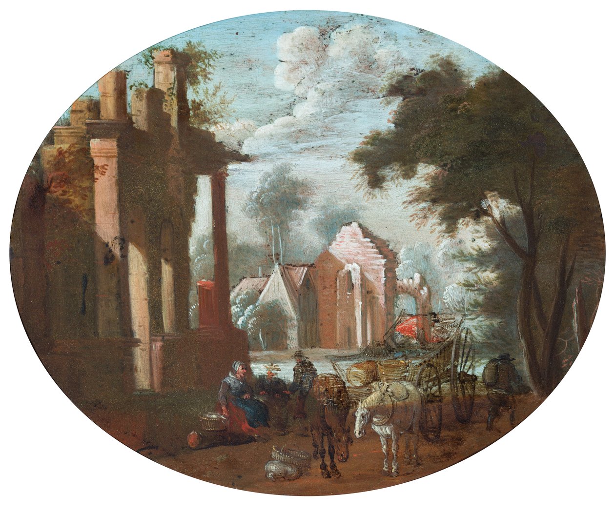 Ødelagt slott av Jan (follower of) Brueghel