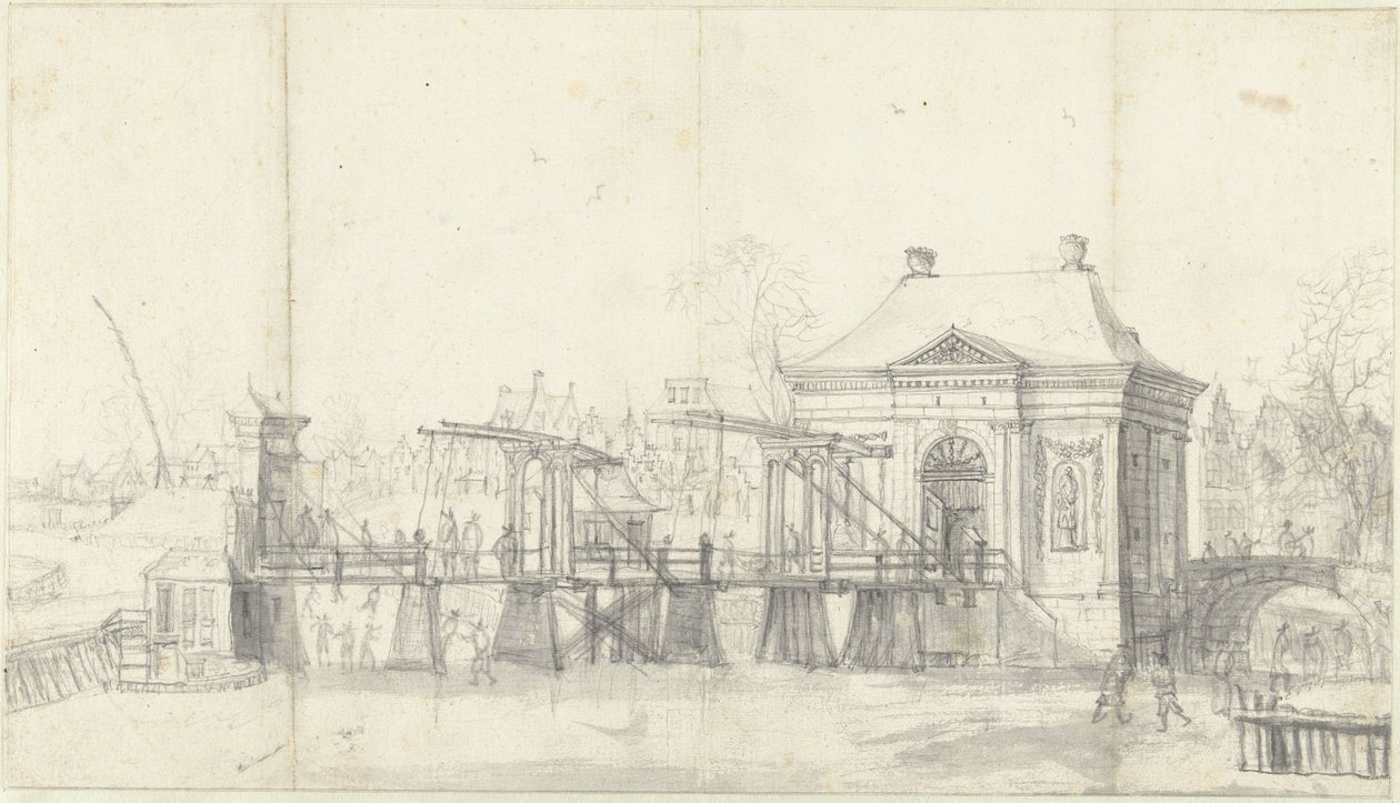Heiligewegspoort i Amsterdam om vinteren av Jan Abrahamsz. Beerstraten