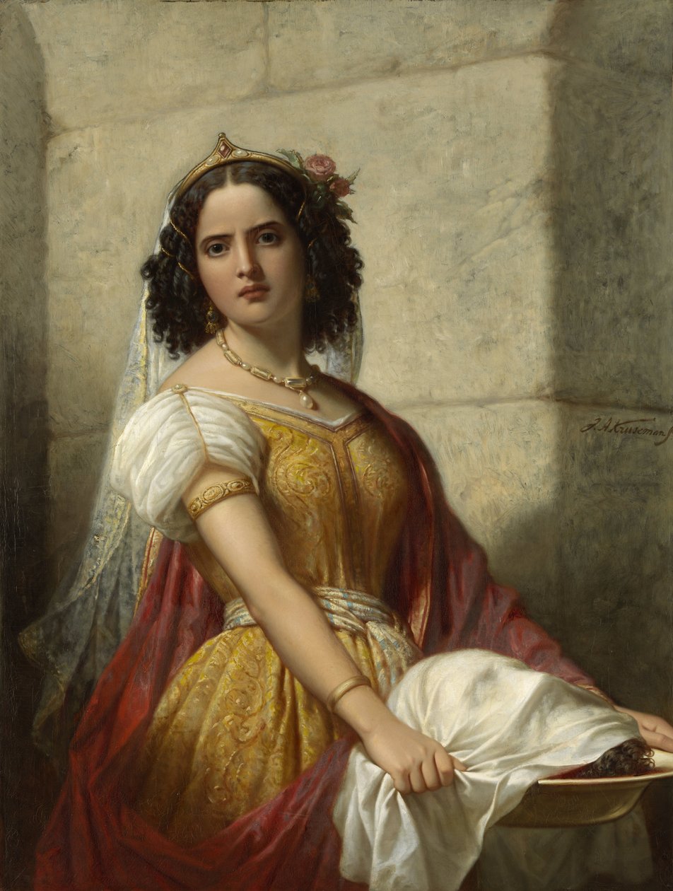 Salome med hodet til døperen Johannes av Jan Adam Kruseman (signed by artist)