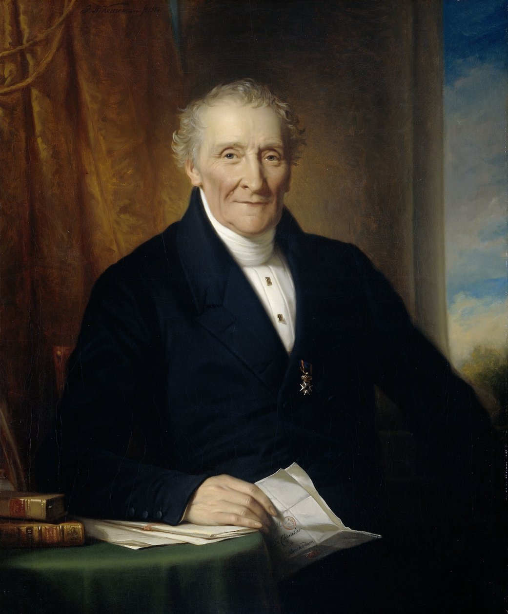 Rodolphe le Chevalier (1777-1865), Amsterdam-kjøpmann og en av tre grunnleggere av Holland Railroad Company av Jan Adam Kruseman