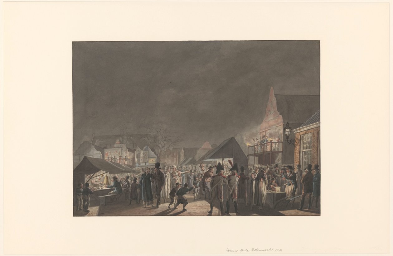 Messe på Botermarkt i Amsterdam, 1810 av Jan Anthonie Langendijk Dzn