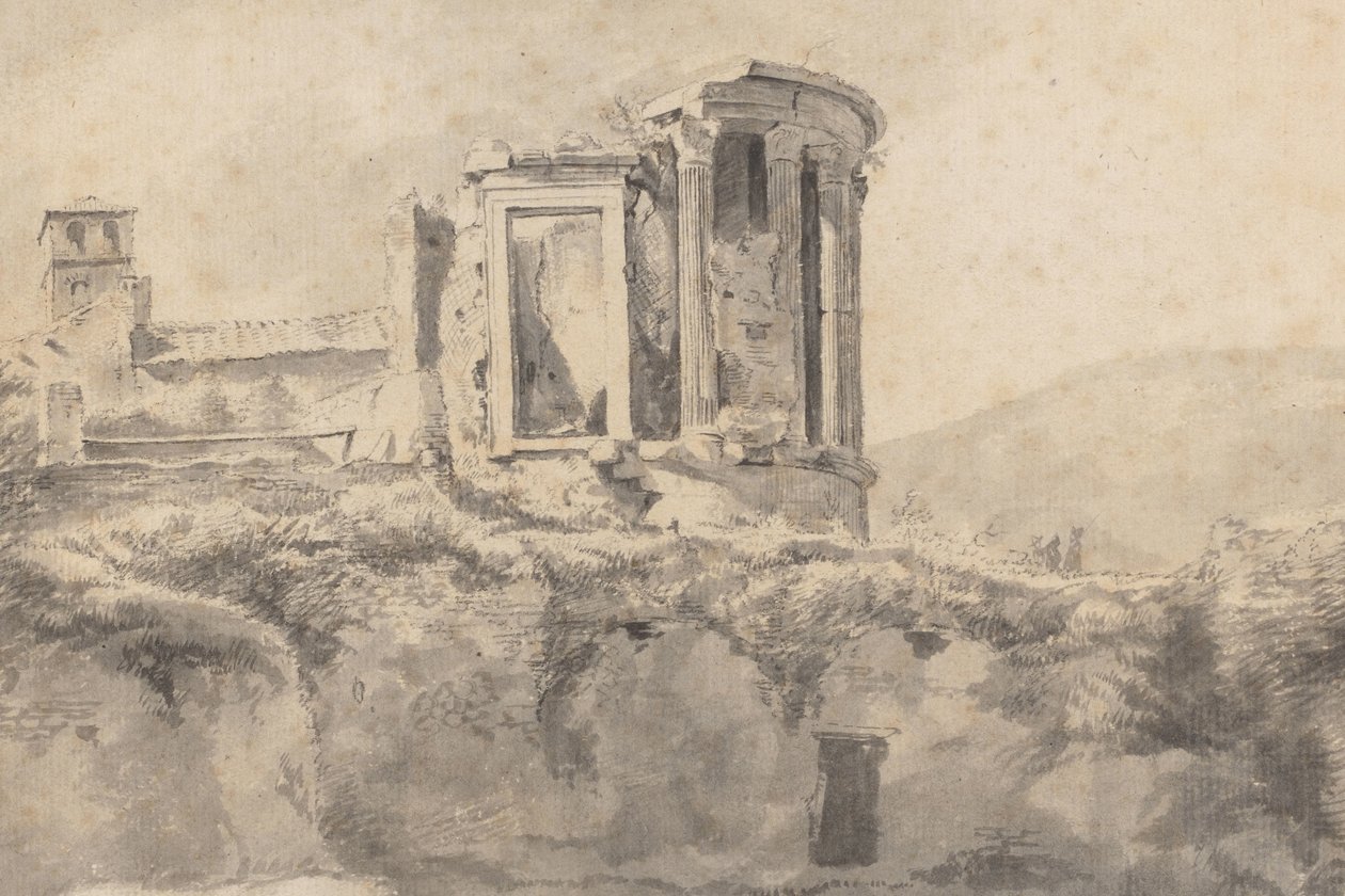 Utsikt over Vesta-tempelet i Tivoli av Jan Asselijn (possibly)