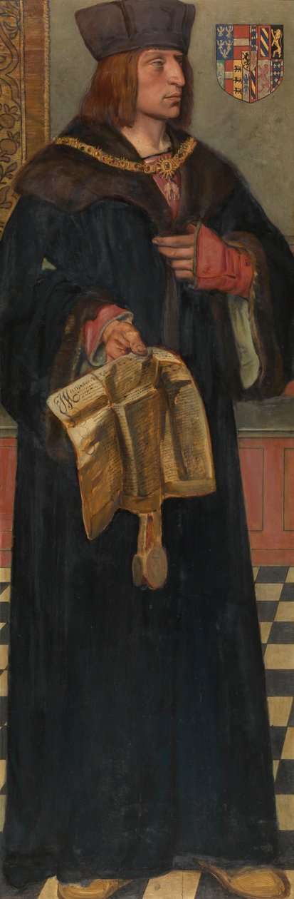 Maximilian I, den hellige romerske keiser (olje på panel) av Jan August Hendrik Baron Leys