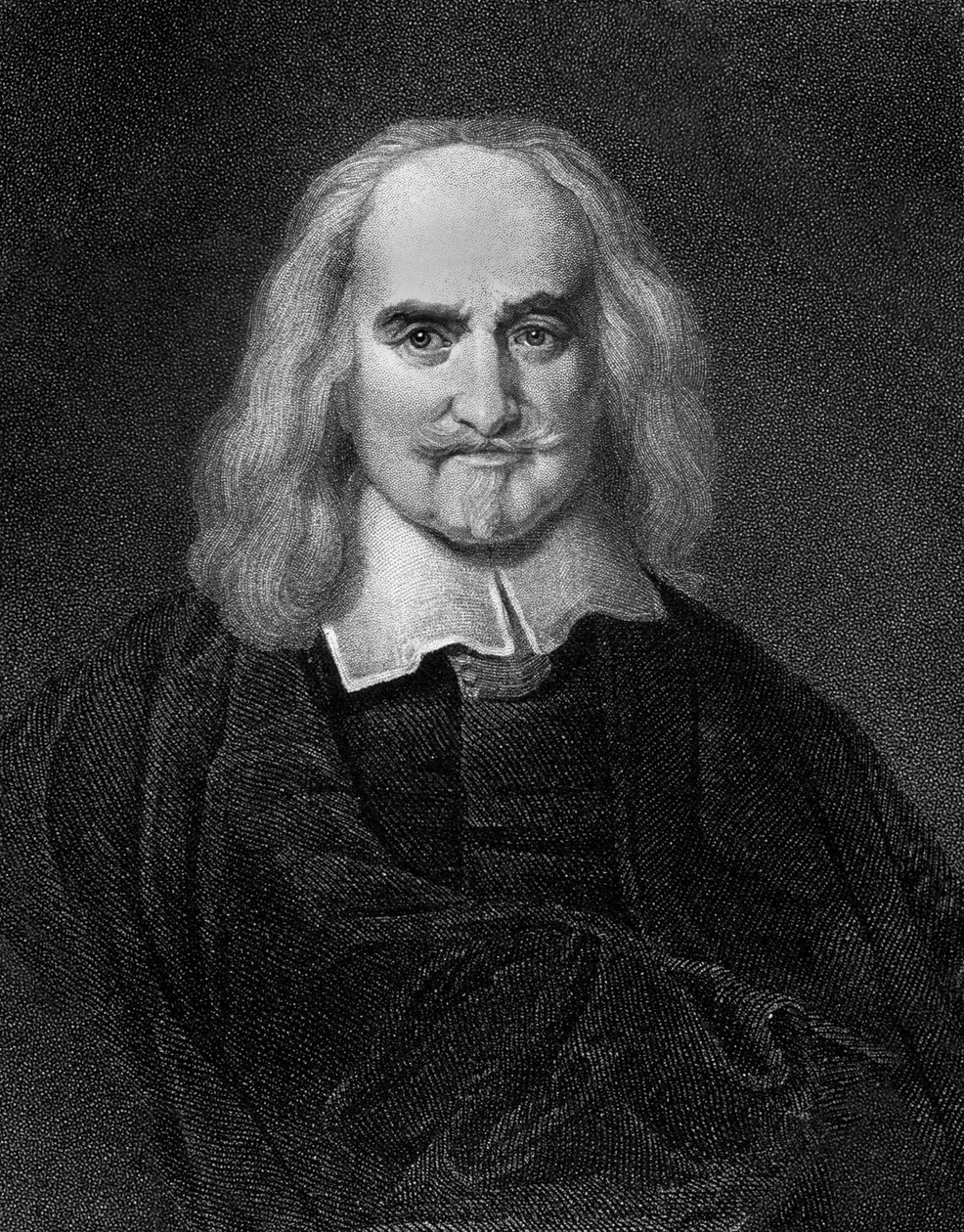 Thomas Hobbes (1588-1679) engelsk filosof, gravering av Jan Baptist (after) Jaspers
