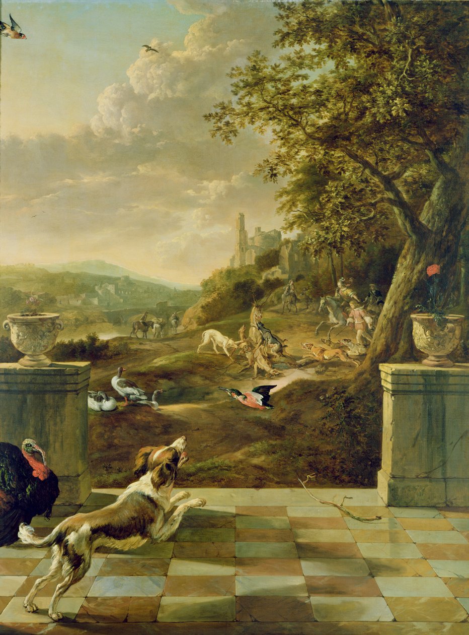 Jaktscene av Jan Baptist Weenix