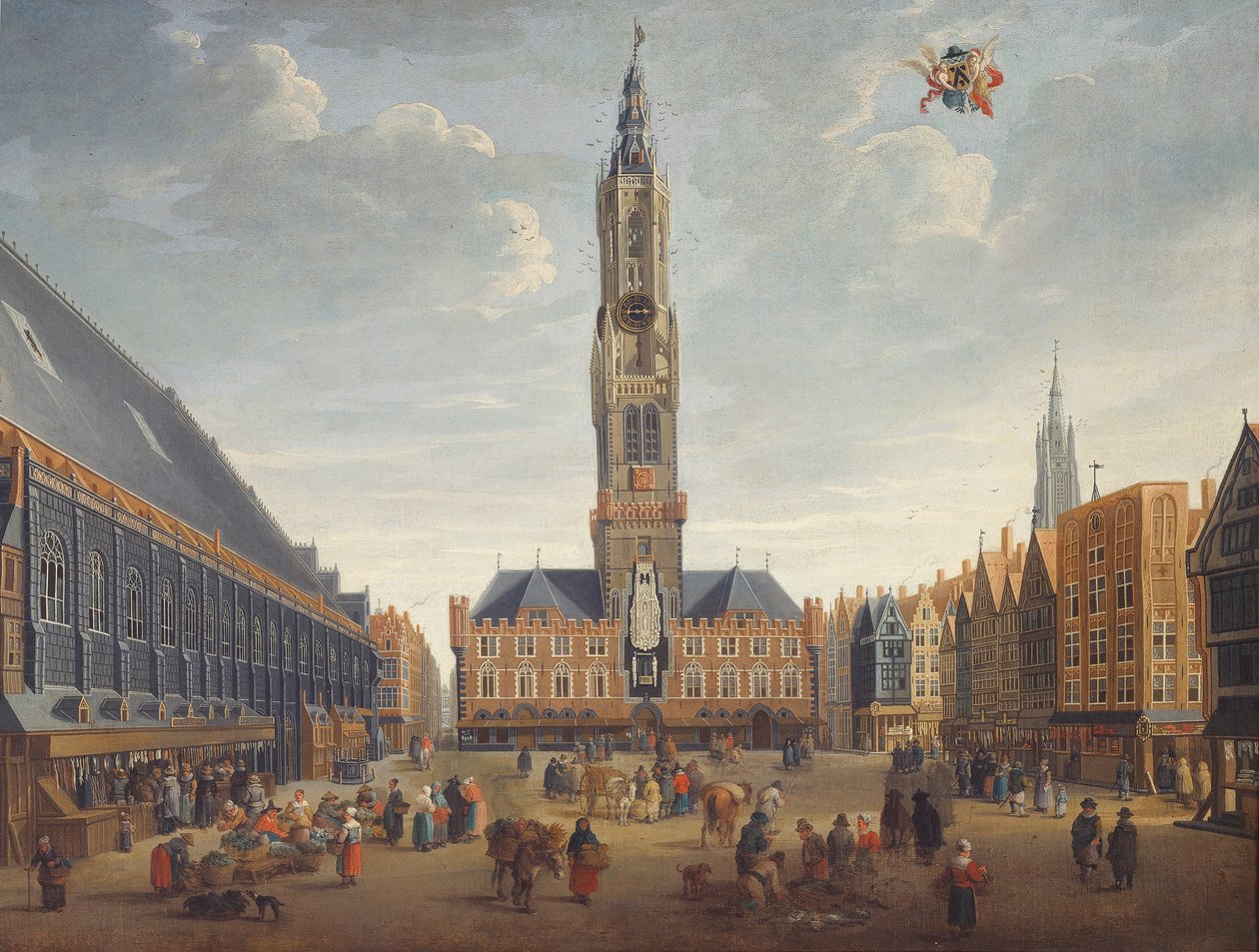The Markt, Brugge, ca. 1691-1700 (olje på panel) av Jan Baptist van Meunincxhove