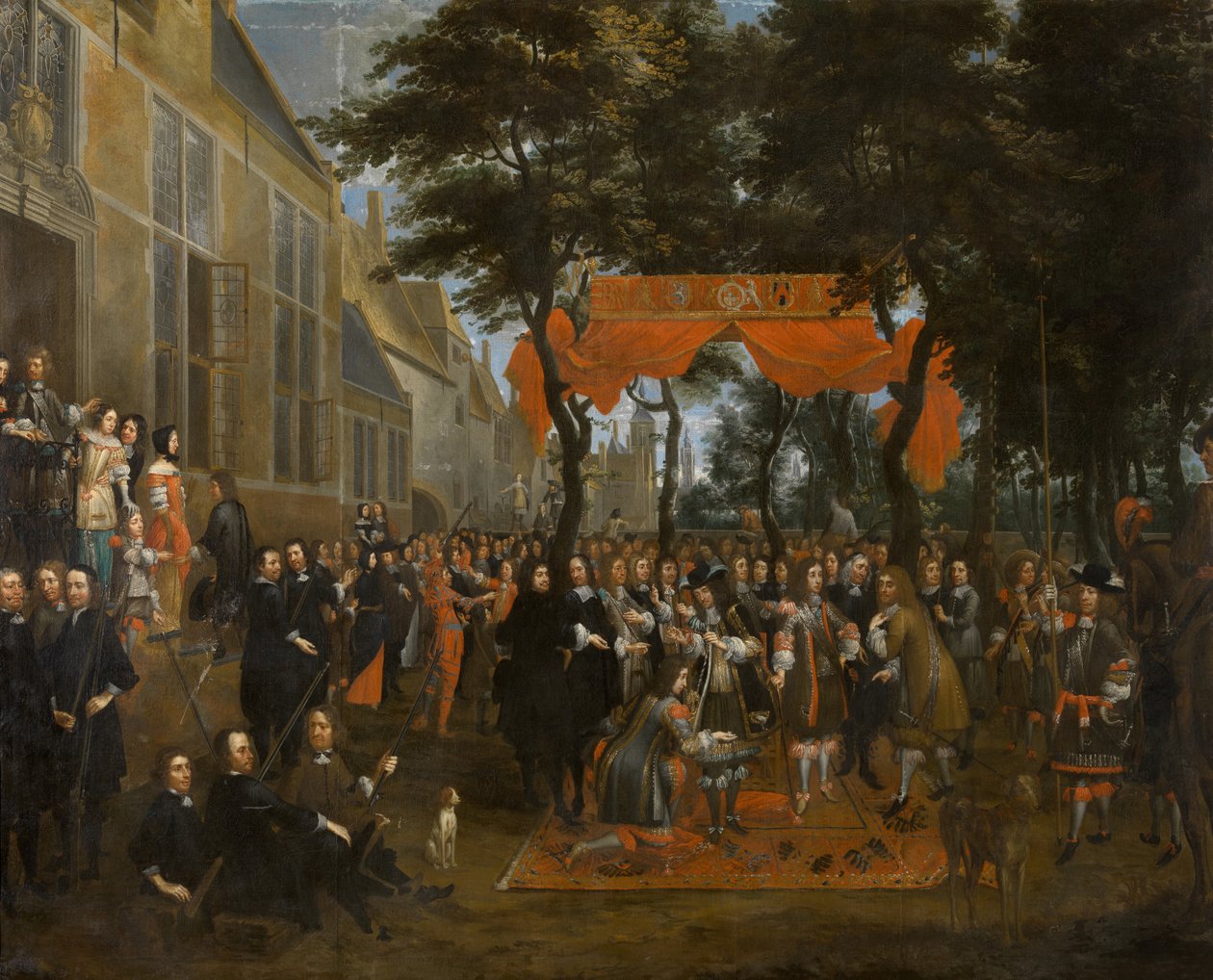 Mottakelsen av Charles II og hans brødre av Jan Baptist van Meunincxhove