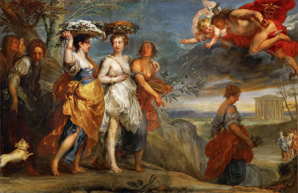 Merkur møter Herse - Merkur møter Herse - Jan Boeckhorst (1604-1668). Olje på lerret av Jan Boeckhorst