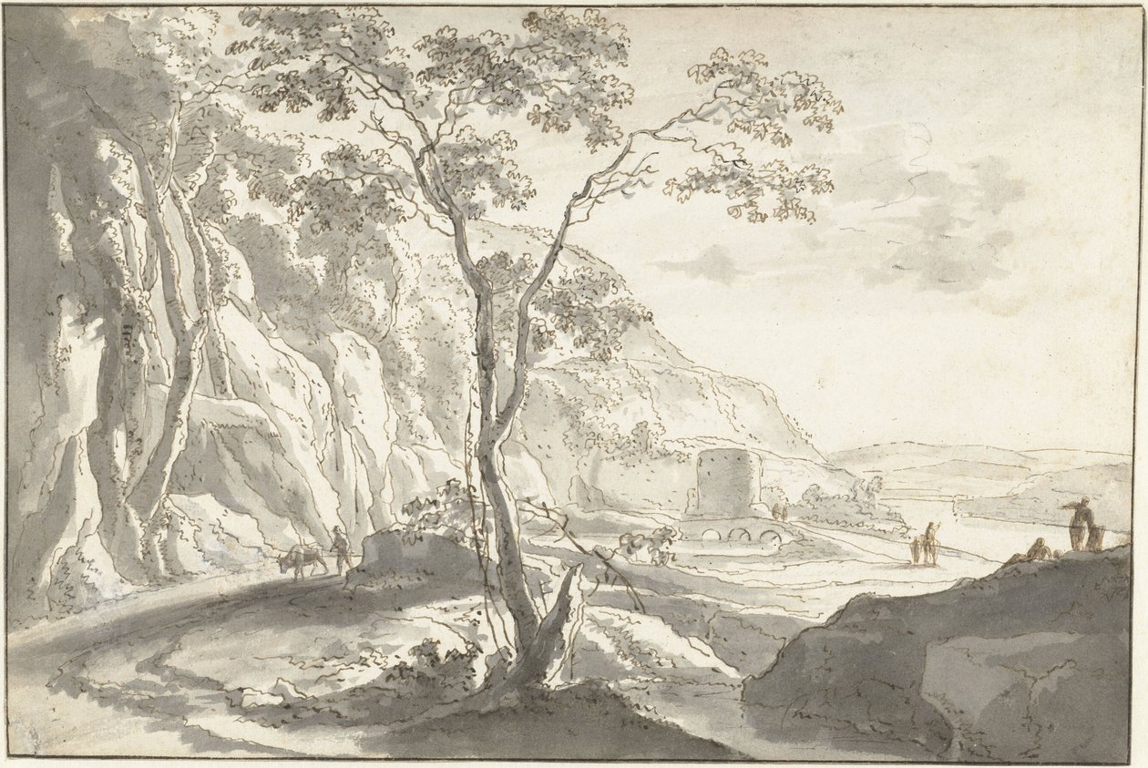 Fjelllandskap med figurer av Jan Both (possibly)