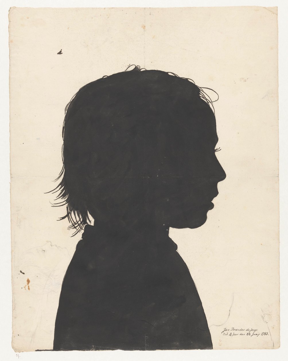 Silhouetportret Jan Brandes junior av Jan Brandes