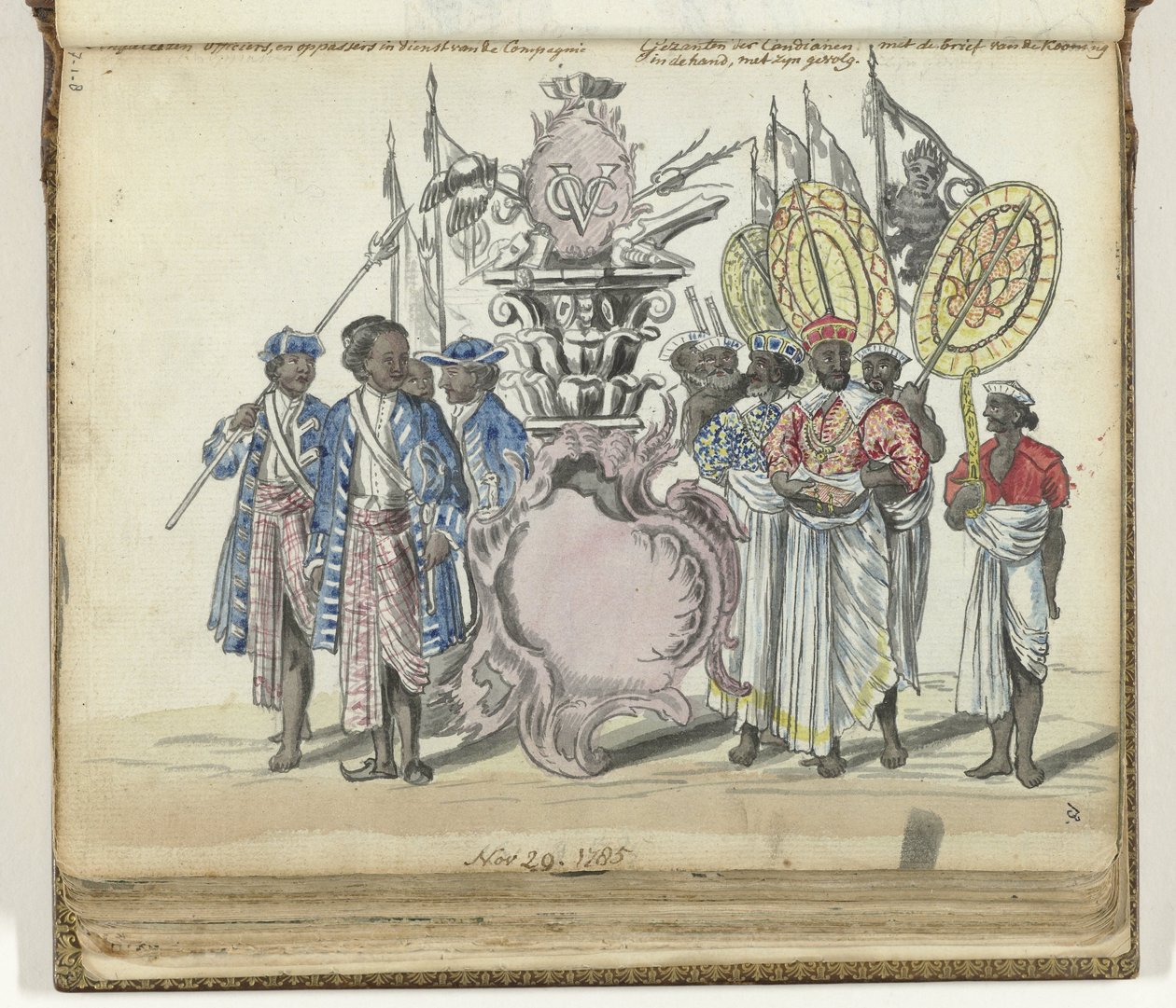 Singalesiske soldater i tjeneste for VOC og utsendinger til kongen av Kandy av Jan Brandes