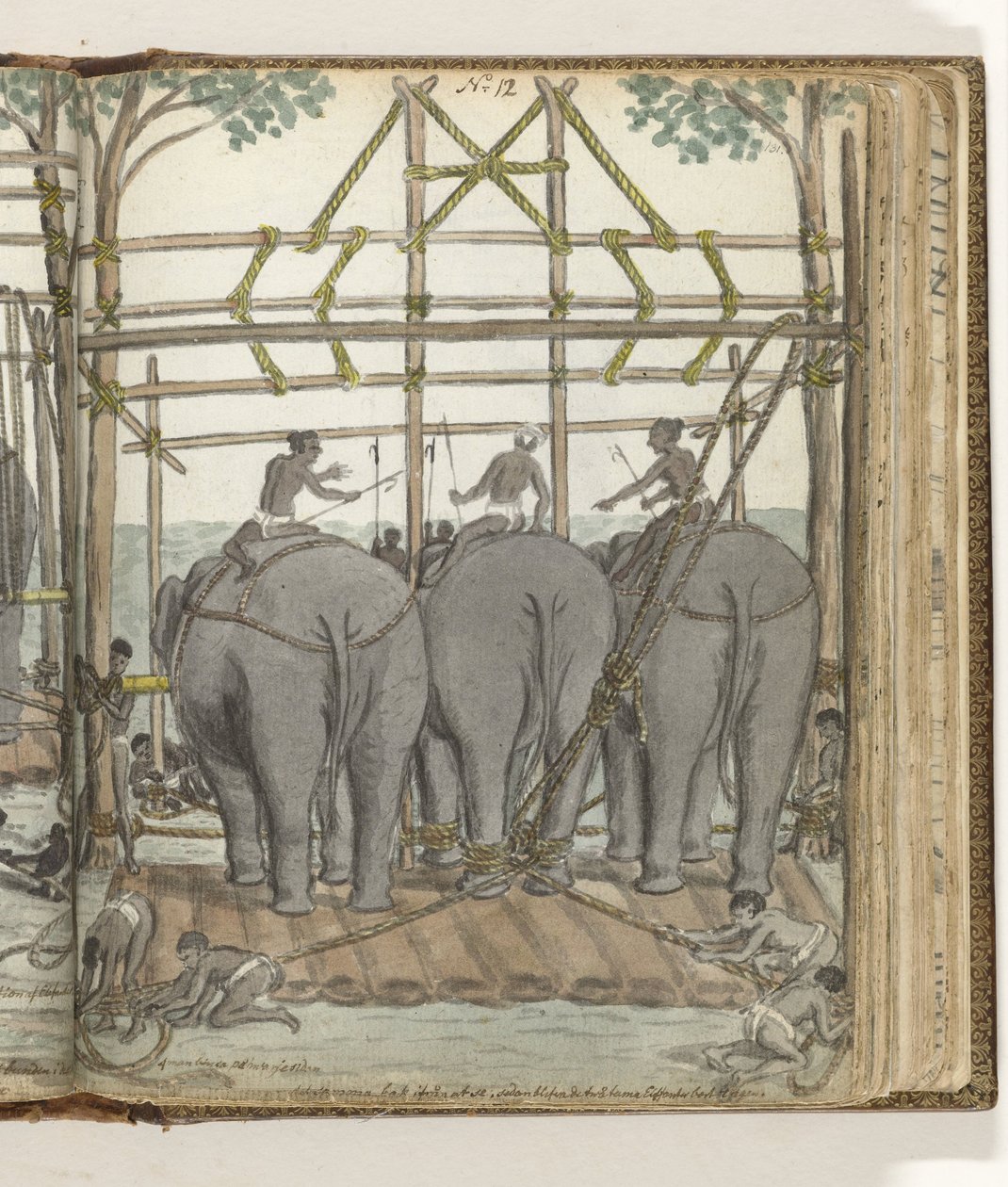 Å temme en vill elefant i den midlertidige stallen, sett bakfra av Jan Brandes