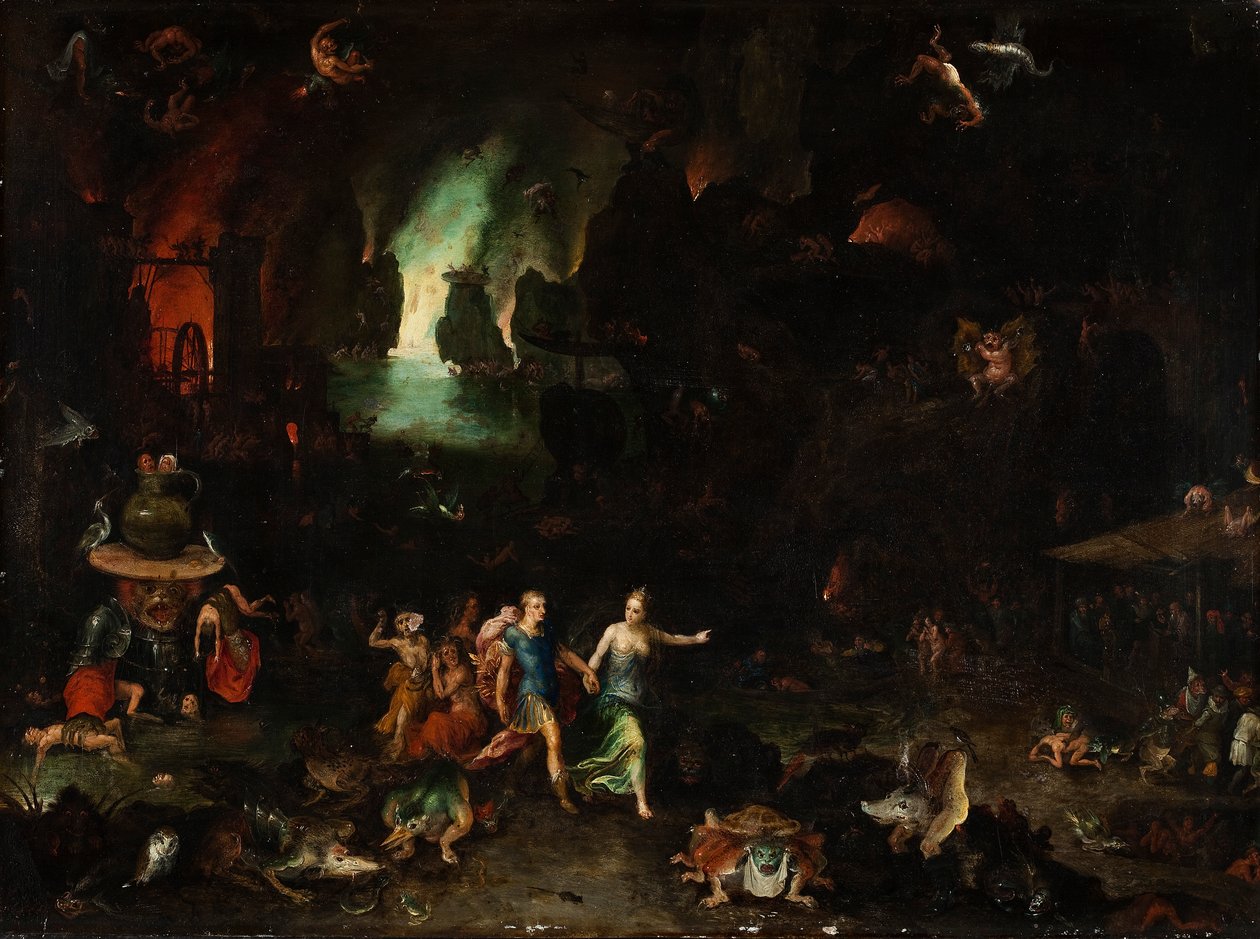 Aeneas og sibylla i underverdenen. av Jan Brueghel the Elder