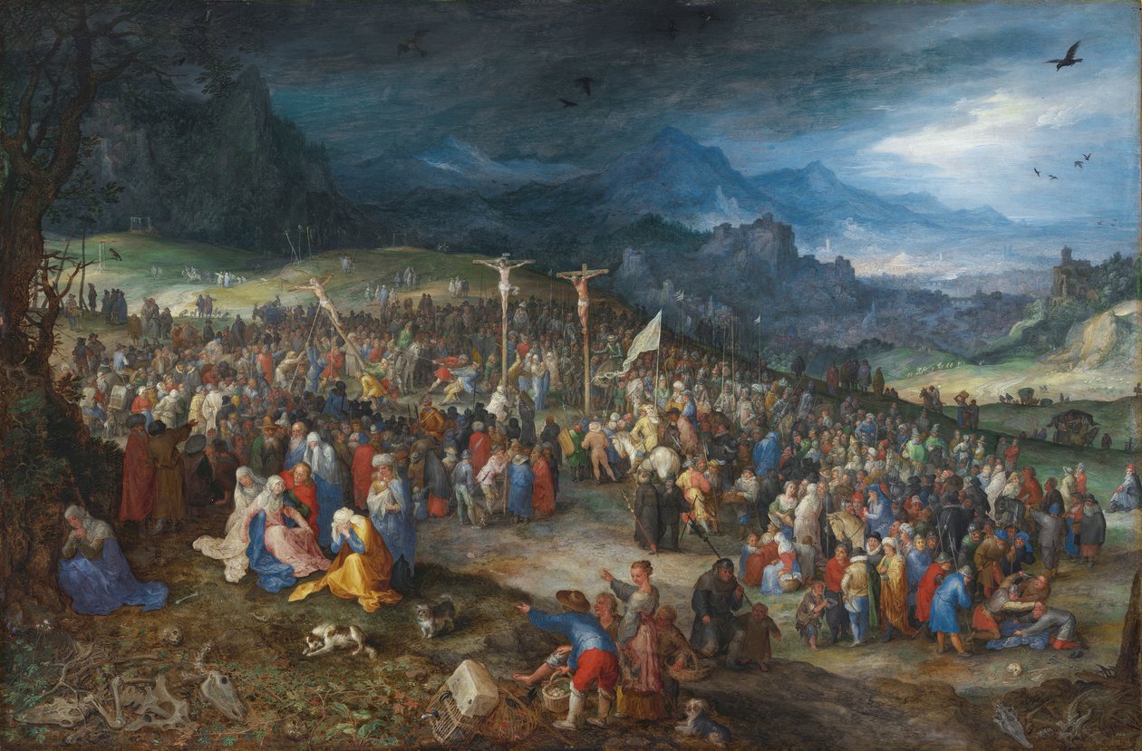Tysk: Kalvarienberg Golgata av Jan Brueghel the Elder