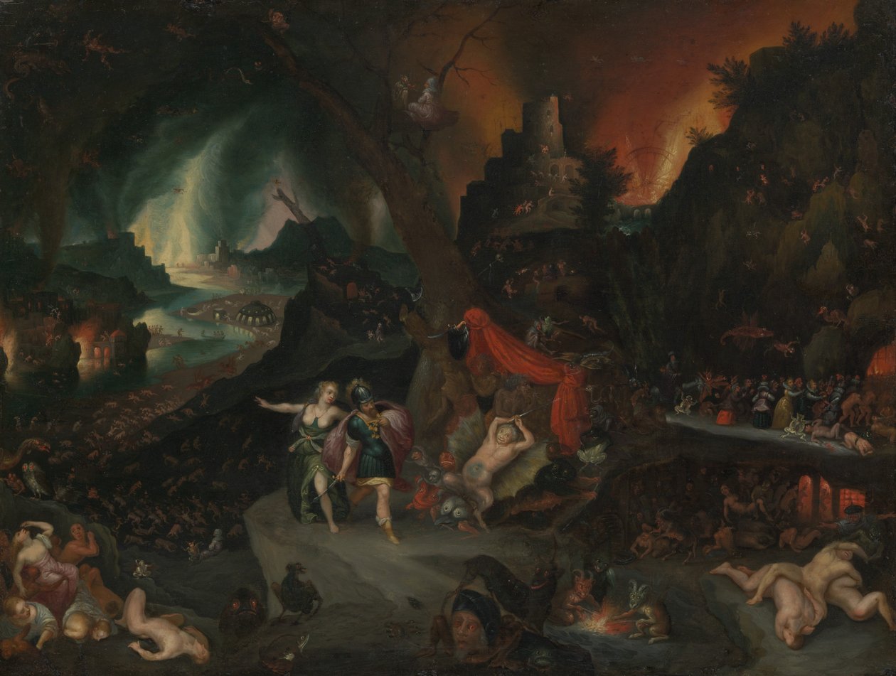 Aeneas og sibylla i underverdenen, 1630-årene. av Jan Brueghel the Younger