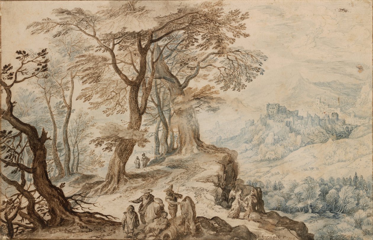 Landskap med Tobias og engelen av Jan Brueghel the Younger