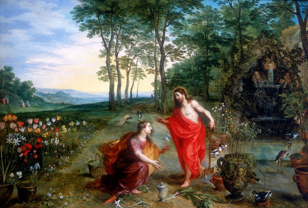 'Noli me tangere' 'Do Not Touch Me', 1600-tallet. av Jan Brueghel the Younger