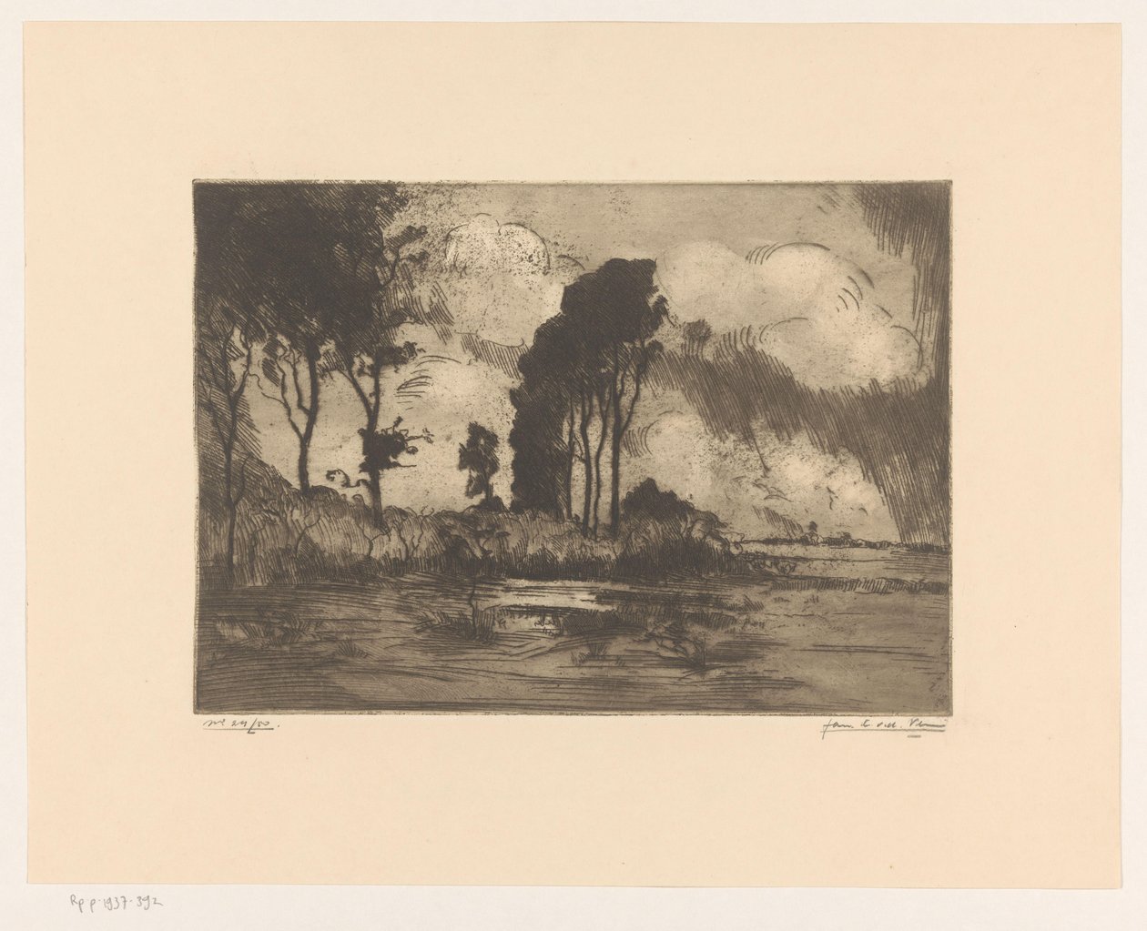 Landskap av Jan C. van der Ven (signed by artist)