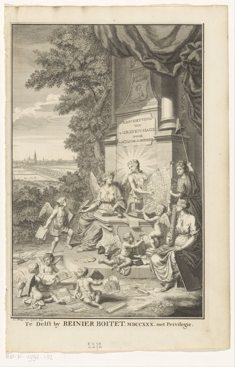 Allegori om Haags historie Tittelside for: Jacob de Riemer, Beschryving van 