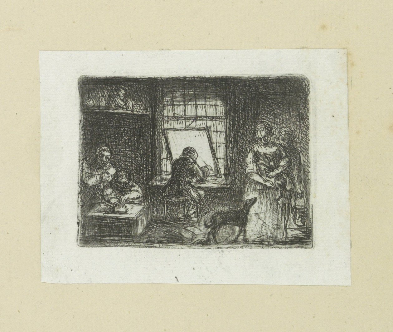 Interieur van een prentatelier The Compleat Work of Etchings av John Chalon / Oeuvre Complette des Eaux Fortes av Jean Chalon (serietittel) av Jan Chalon