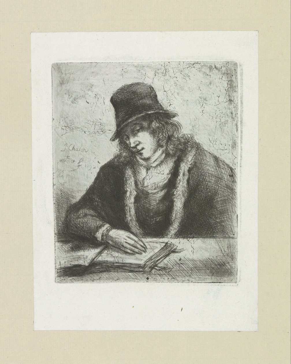 Lezende mann setter hakke The Compleat Work of Etchings av John Chalon / Oeuvre Complette des Eaux Fortes av Jean Chalon (serietittel) av Jan Chalon