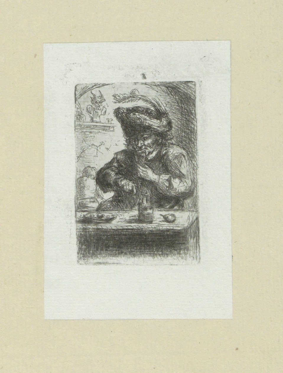 Man aan de eettafel The Compleat Work of Etchings av John Chalon / Oeuvre Complette des Eaux Fortes av Jean Chalon (serietittel) av Jan Chalon