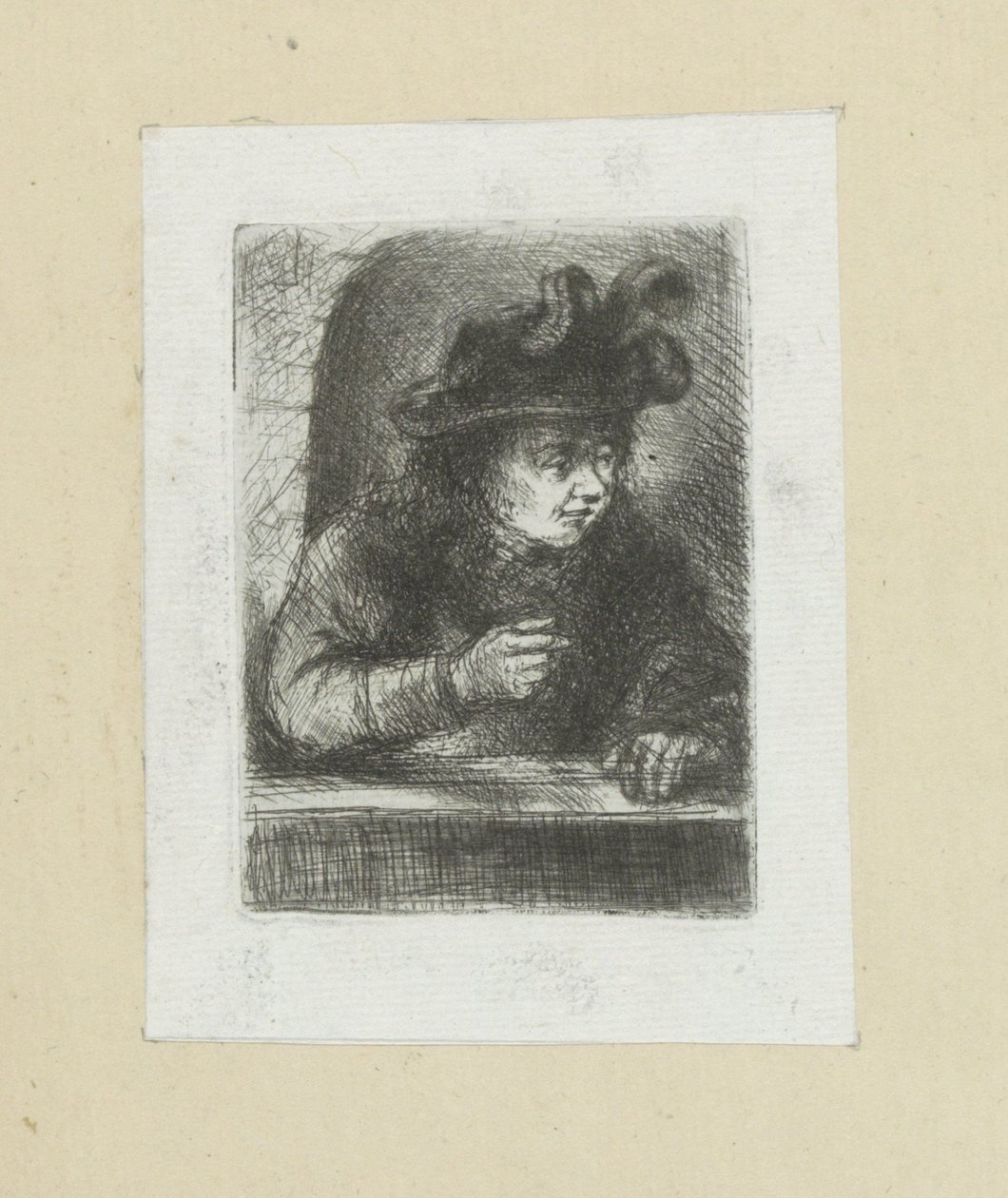 Mann ved rekkverk The Compleat Work of Etchings av John Chalon / Oeuvre Complette des Eaux Fortes av Jean Chalon (serietittel) av Jan Chalon