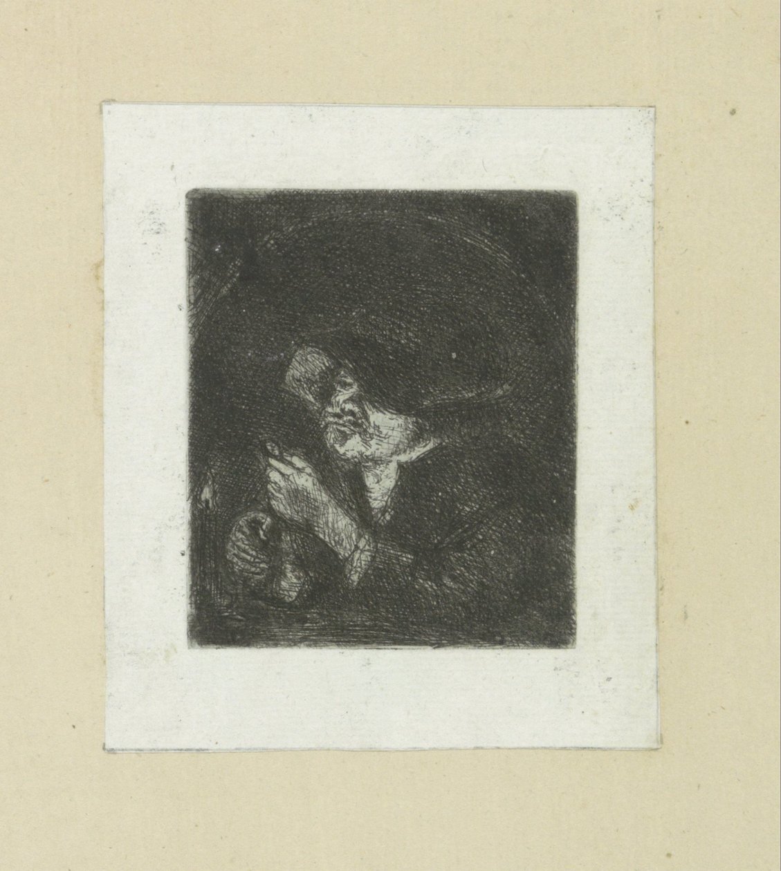 Mann ved kaarslicht The Compleat Work of Etchings av John Chalon / Oeuvre Complette des Eaux Fortes av Jean Chalon (serietittel) av Jan Chalon