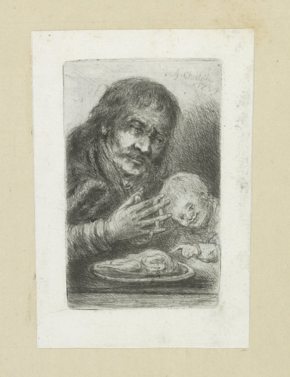 Mann i natura aan de eettafel The Compleat Work of Etchings av John Chalon / Oeuvre Complette des Eaux Fortes av Jean Chalon (serietittel) av Jan Chalon