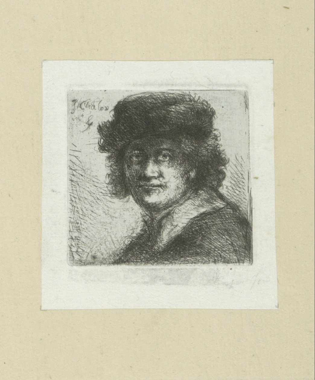 Mann setter hakke i platte kraag The Compleat Work of Etchings av John Chalon / Oeuvre Complette des Eaux Fortes av Jean Chalon (serietittel) av Jan Chalon