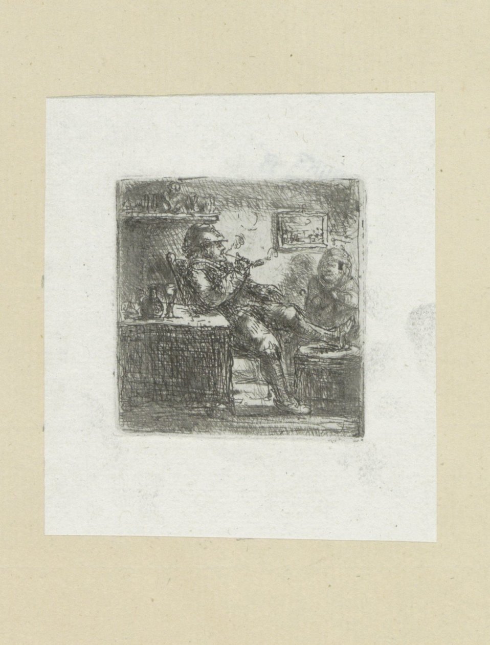 Mann setter pijp The Compleat Work of Etchings av John Chalon / Oeuvre Complette des Eaux Fortes av Jean Chalon (serietittel) av Jan Chalon