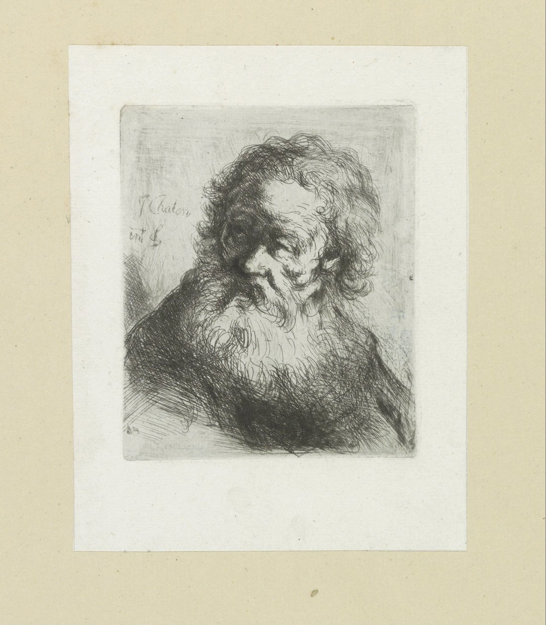 Oude mann setter baard The Compleat Work of Etchings av John Chalon / Oeuvre Complette des Eaux Fortes av Jean Chalon (serietittel) av Jan Chalon