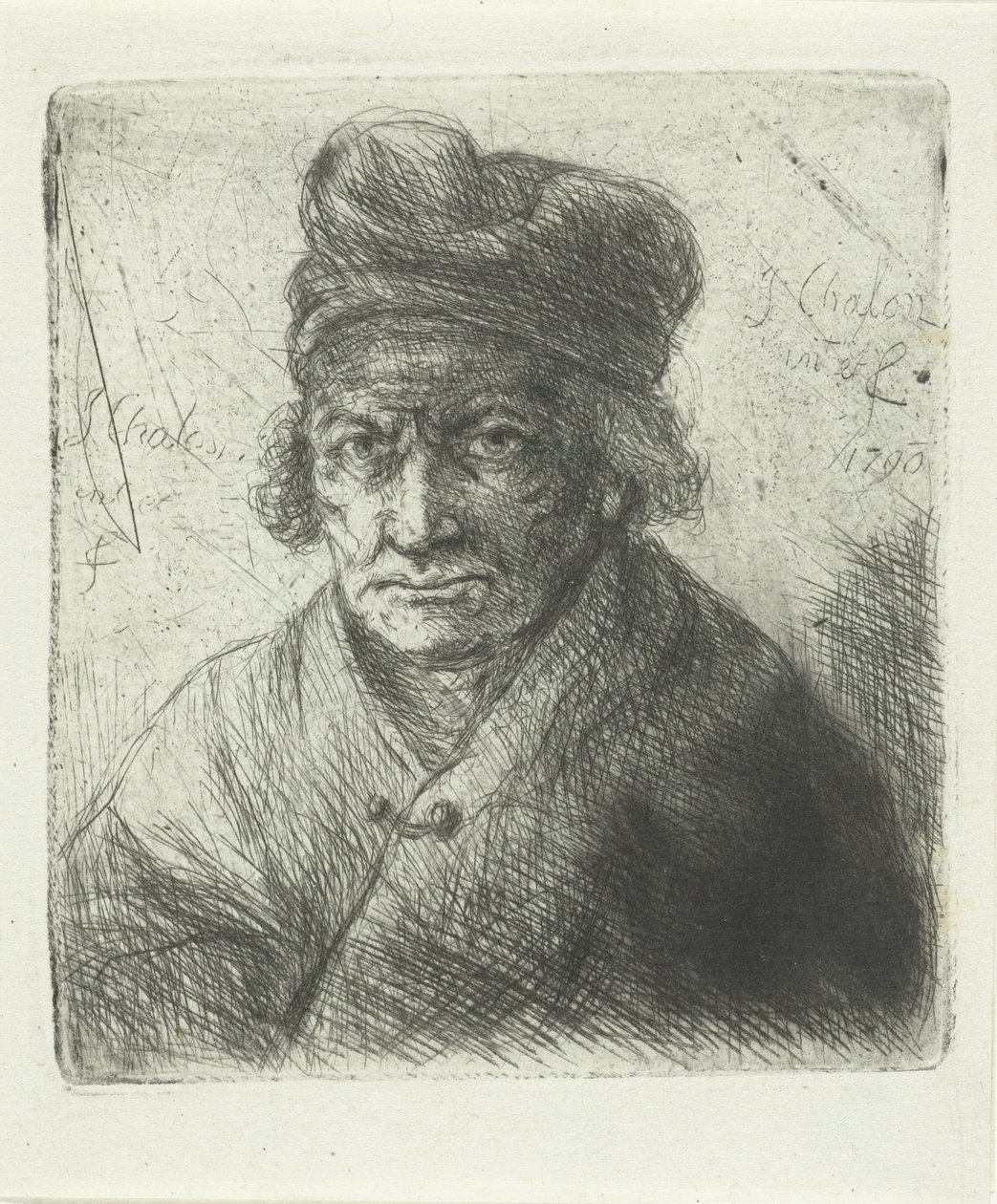 Gammel mann med hatt av Jan Chalon