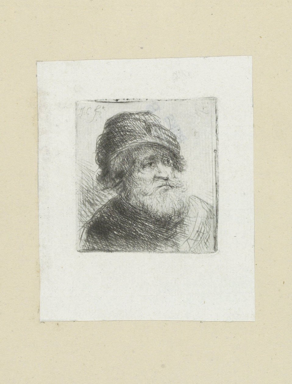 Oude mann setter på tulband The Compleat Work of Etchings av John Chalon / Oeuvre Complette des Eaux Fortes av Jean Chalon (serietittel) av Jan Chalon